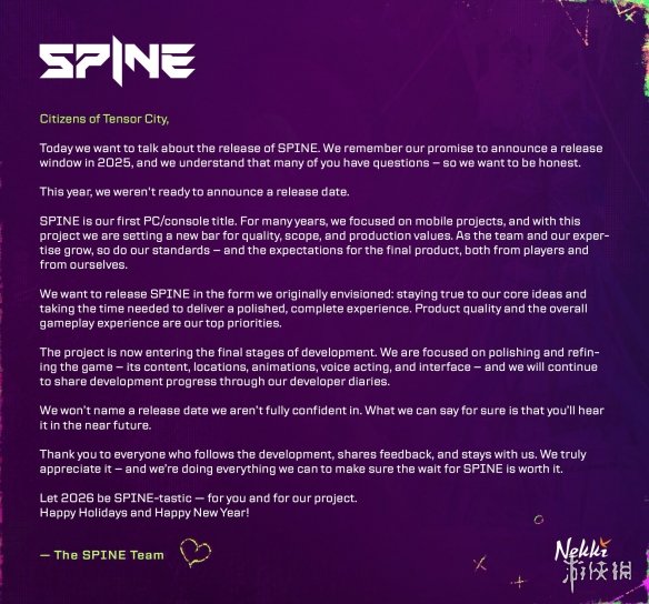 枪战动作游戏《Spine》接近完成! 开发者致歉延迟发售(图3) 游侠网3