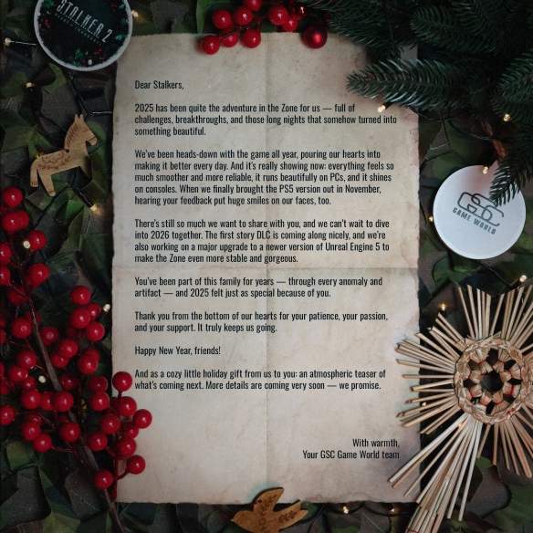 《潜行者2》宣布全面升级至虚幻5!首个剧情DLC开发中(图1) 游侠网1