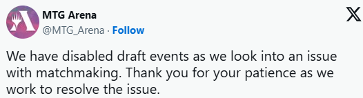 《万智牌:竞技场》因服务器问题暂时禁用轮抽模式(图3) 游侠网3