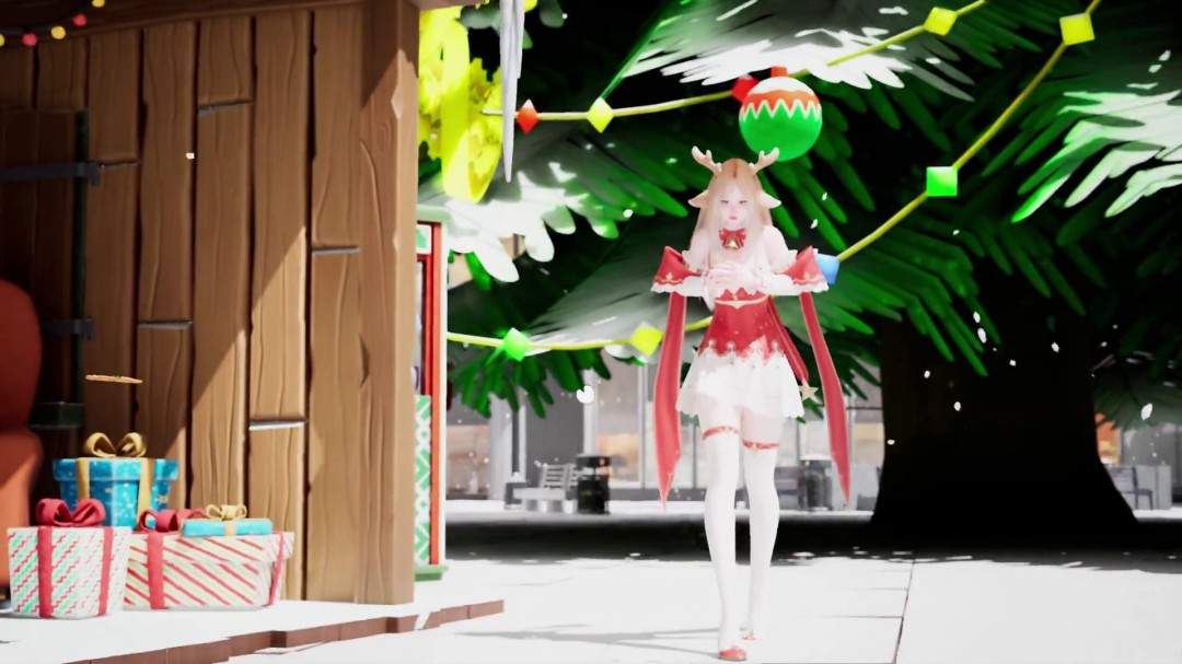 《女巨人游乐场》更新圣诞造型 白袜红高根践踏城市