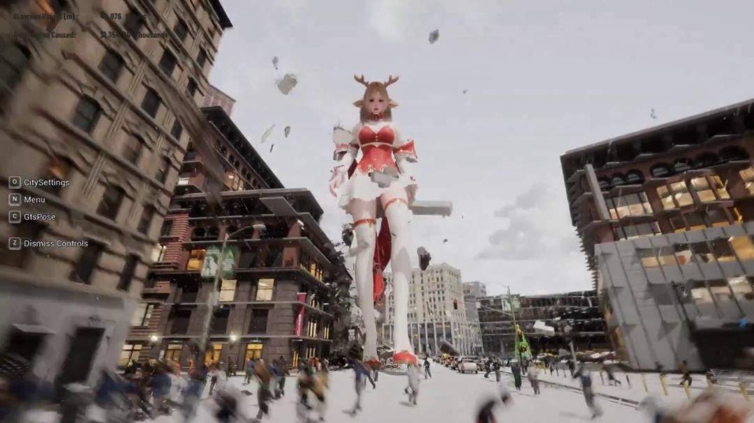 《女巨人游乐场》更新圣诞造型 白袜红高根践踏城市