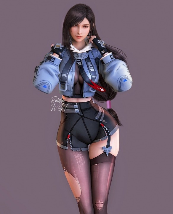 旁边没人的时候再看!《最终幻想7》蒂法全新3D美图赏(图4) 游侠网4