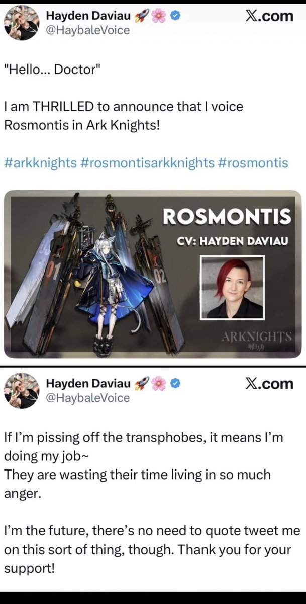 《明日方舟》英配女演员惹争议 称惹恼恐同者是其职责所在