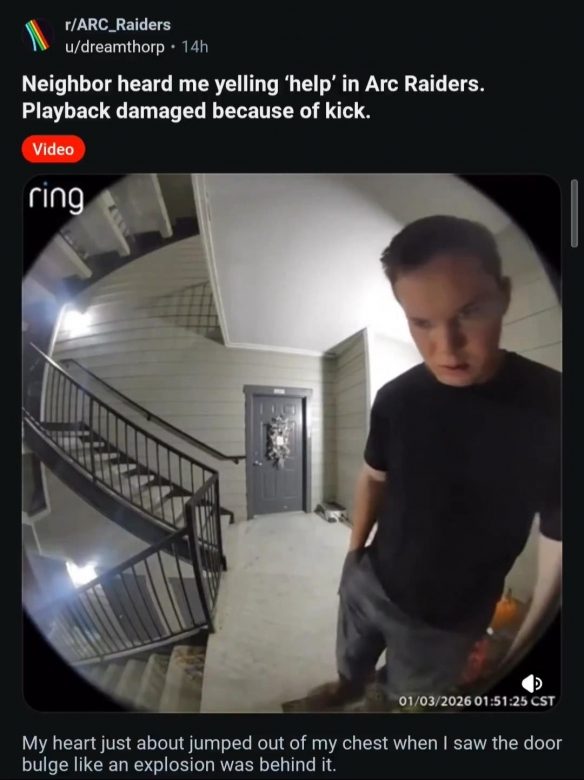 ARC玩家打游戏太投入引虚惊,热心邻居破门救援(图1) 游侠网1
