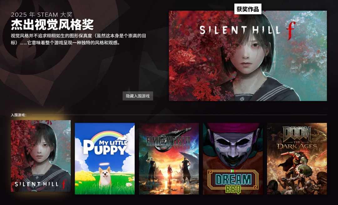 2025年Steam大奖名单 《空洞骑士:丝之歌》获年度游戏(图7) 2025年Steam大奖名单 《空洞骑士:丝之歌》获年度游戏