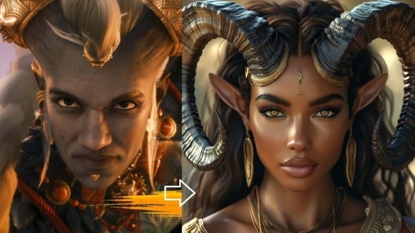 玩家AI爆改《龙腾世纪4》丑女角色:大妈变美女!(图1) 游侠网1