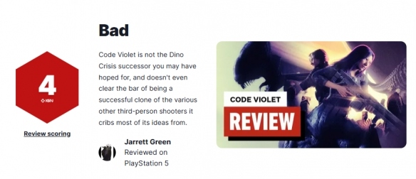开年第一烂作?PS5独占游戏《Code Violet》IGN仅4分(图1) 游侠网1