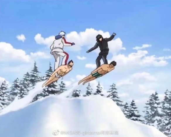 半裸男子被女子“拴脖遛狗式”踩着滑雪!滑雪场回应(图2) 游侠网2