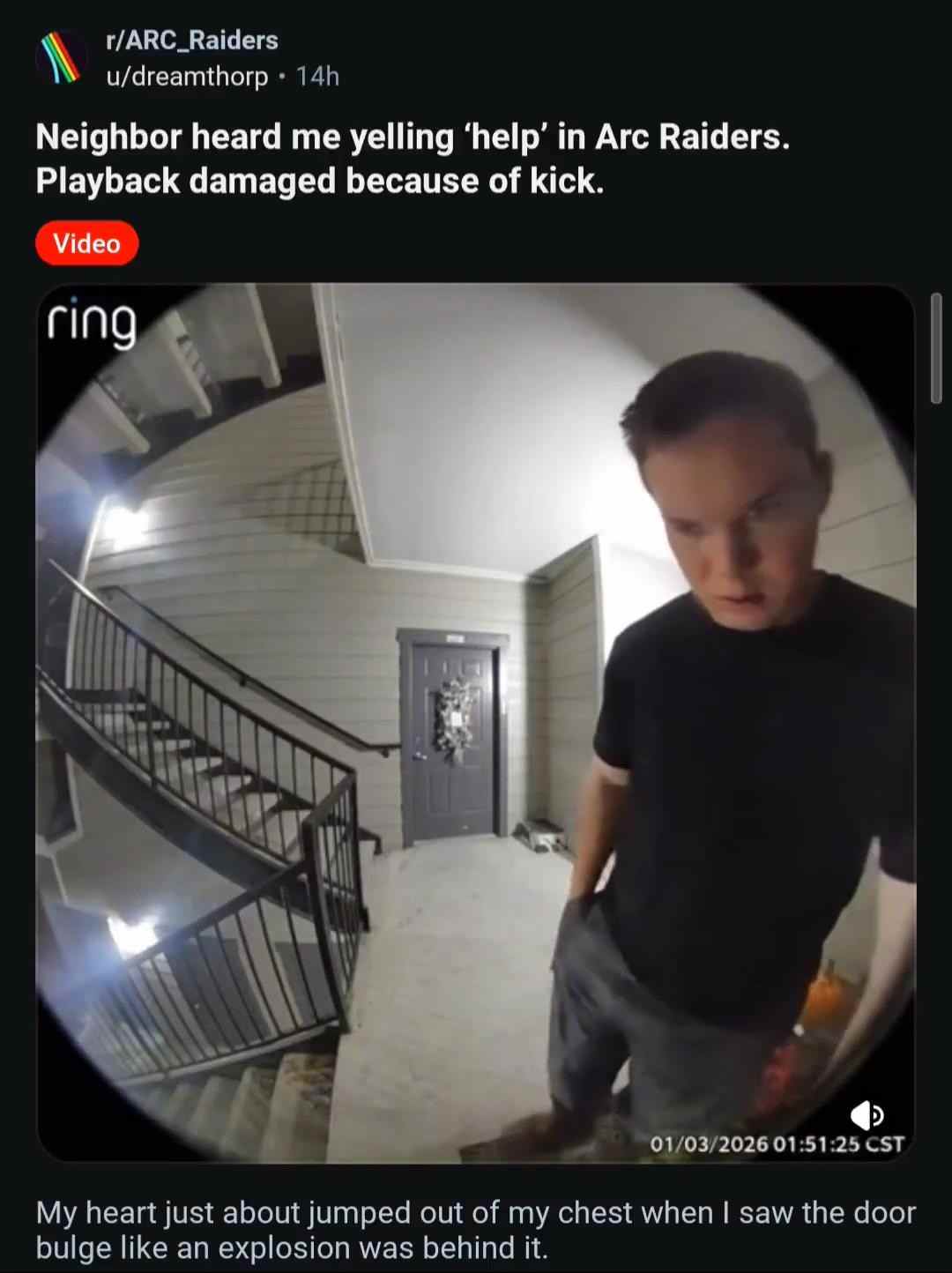 玩《ARC Raiders》太投入喊救命 热心邻居破门救援