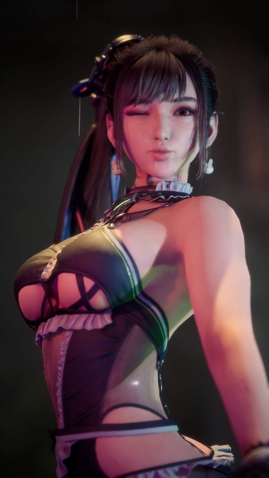 粉色连体服翘臀超性感！国外博主《剑星》伊芙新3D图