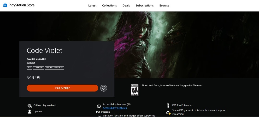 《Code Violet》评分只有4分 被网友戏称最烂PS5独占