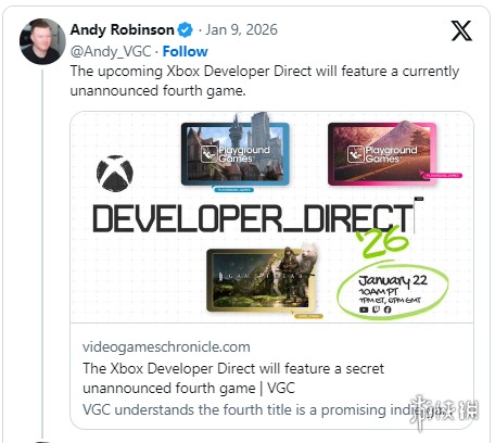 曝Xbox开发者直面会还有一款神秘新作!会是什么呢?(图1) 游侠网1