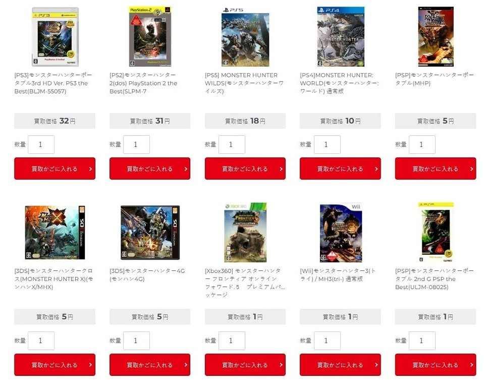 还不够买矿泉水 《怪物猎人:荒野》二手回收仅18日元(图2) 还不够买矿泉水 《怪物猎人:荒野》二手回收仅18日元