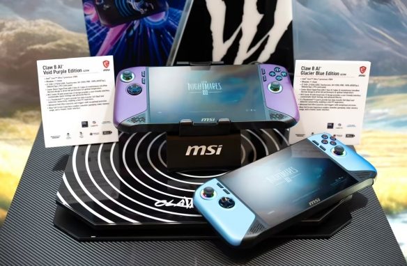 微星Claw 8 AI+掌机推出全新个性配色:冰河蓝/虚空紫(图1) 游侠网1