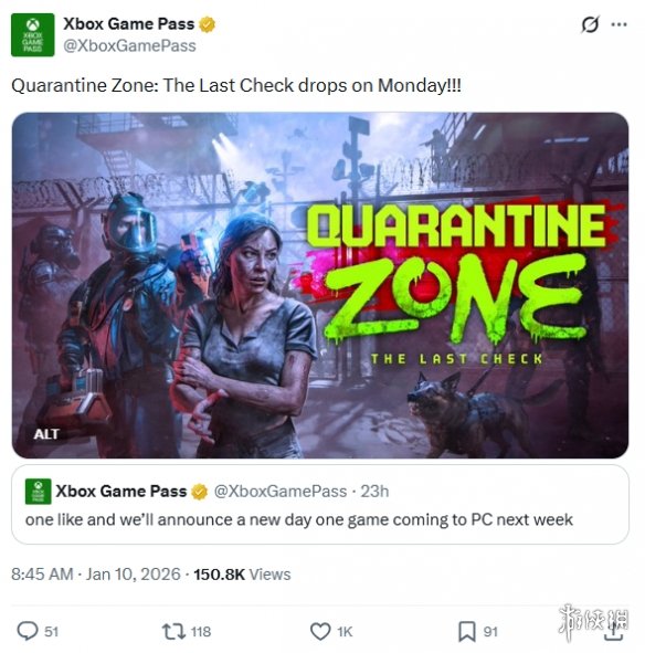 1月12日上线! Xbox官宣《检疫区 最后一站》加入PGP(图1) 游侠网1