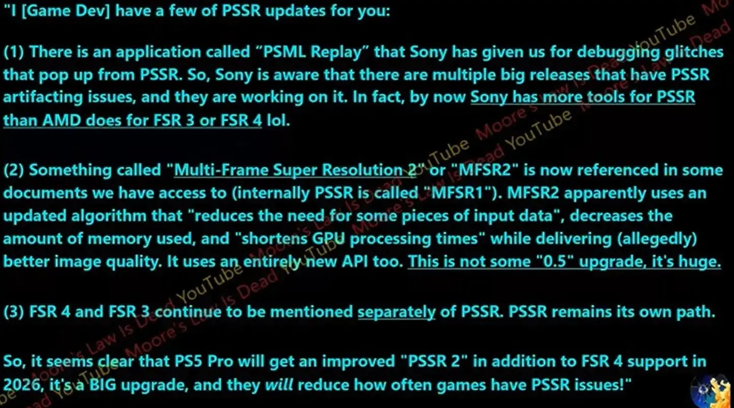 传PS5 Pro PSSR 2更新1-3月上线 更新幅度巨大(图3) 传PS5 Pro PSSR 2更新1-3月上线 更新幅度巨大