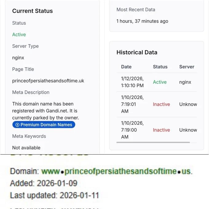 要发布了！ 玩家发现《刺客信条：黑旗》与《波斯王子：时之沙》重制版域名频繁更新