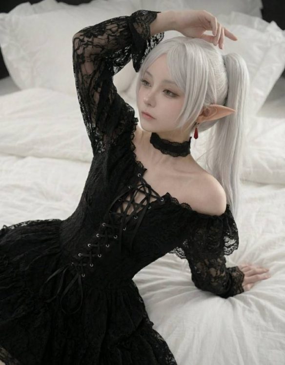 AI大神自制“芙莉莲”COS美图:黑丝美腿太涩了!(图1) 游侠网1