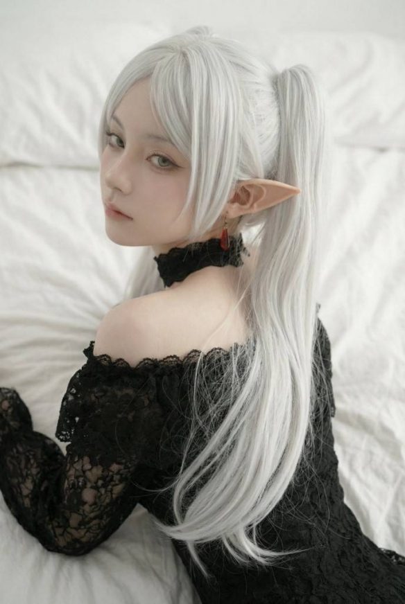 AI大神自制“芙莉莲”COS美图:黑丝美腿太涩了!(图3) 游侠网3