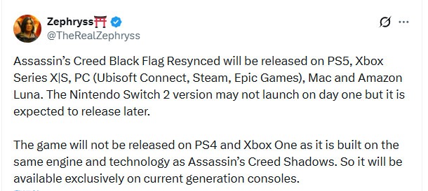 传《刺客信条4:黑旗 重制版》不会登陆旧主机(图2) 传《刺客信条4:黑旗 重制版》不会登陆旧主机