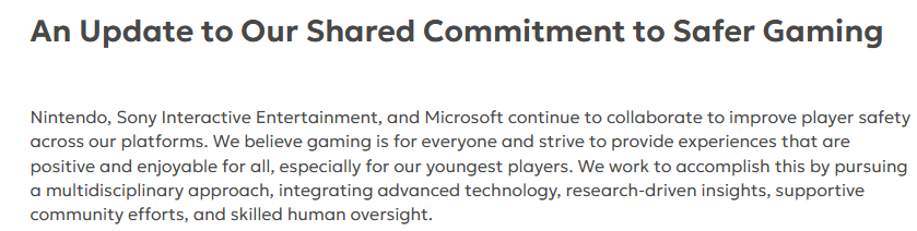 任天堂索尼微软发布联合声明 守护玩家的信息安全