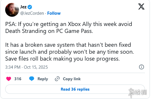 Xbox联手小岛秀夫修复《死亡搁浅》导演剪辑版存档Bug(图1) 游侠网1