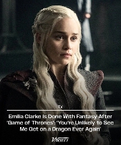 《权游》“龙妈”官宣告别奇幻题材:永远不会再骑龙了(图1) 游侠网1