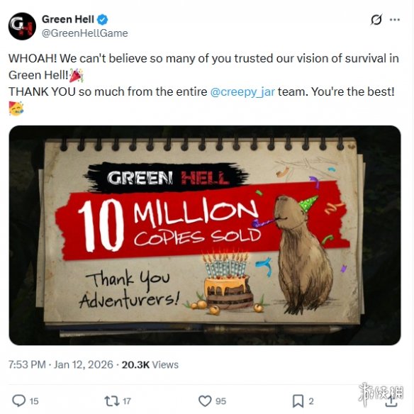 《绿色地狱》总销量突破1000万! 周年纪念版仅需8.7元(图1) 游侠网1